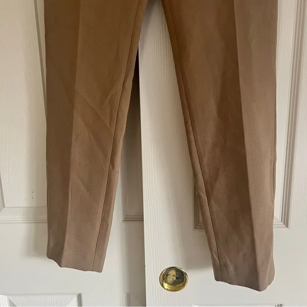 Peserico Slim Fit Trousers Style P04752 IT 42 US 6 Tan NEW